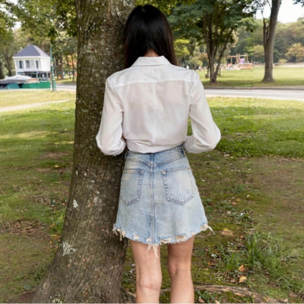 ZARA THE MINI SKIRT PASADENA BLUE SIZE MEDIUM - Picture 3 of 9